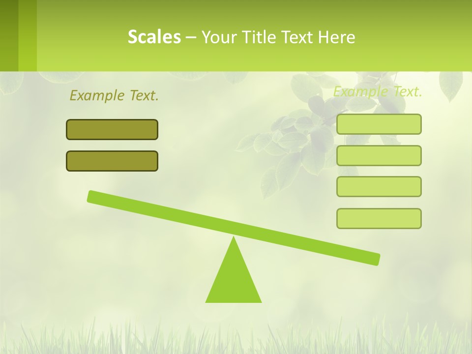 A Green Background With Leaves And Grass PowerPoint Template