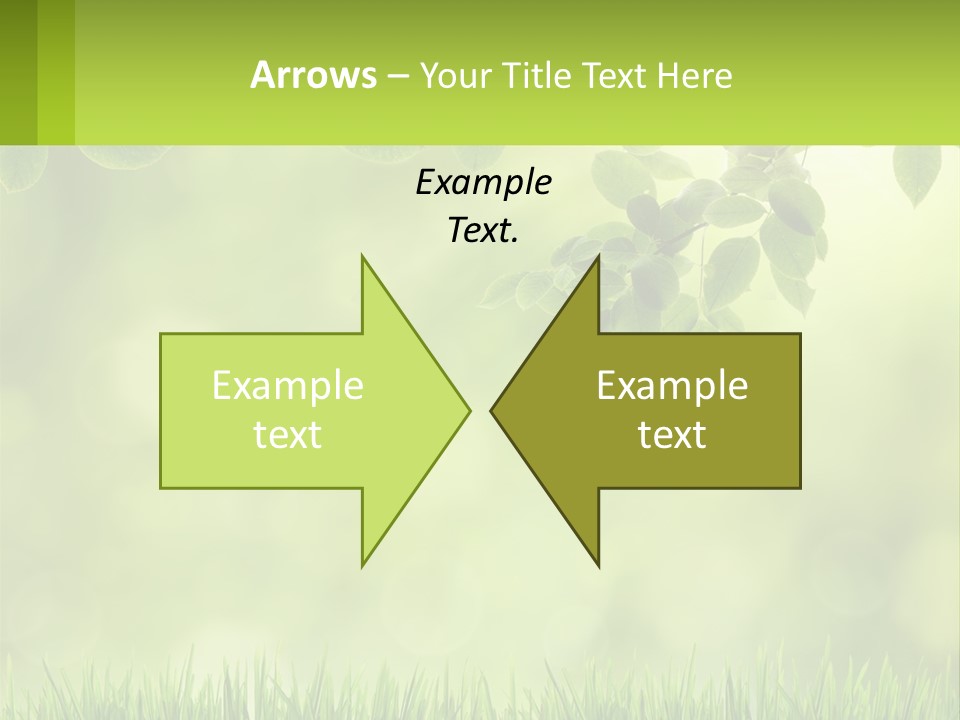 A Green Background With Leaves And Grass PowerPoint Template