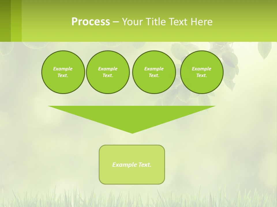 A Green Background With Leaves And Grass PowerPoint Template