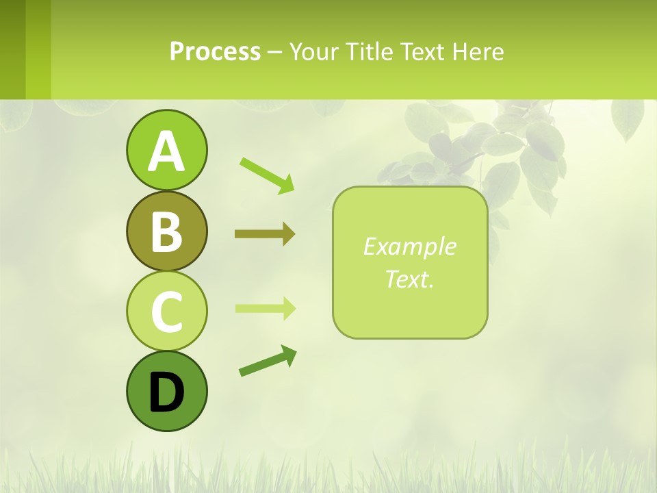 A Green Background With Leaves And Grass PowerPoint Template
