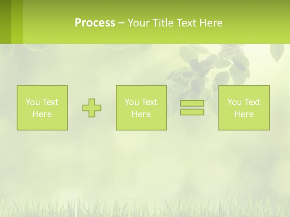 A Green Background With Leaves And Grass PowerPoint Template