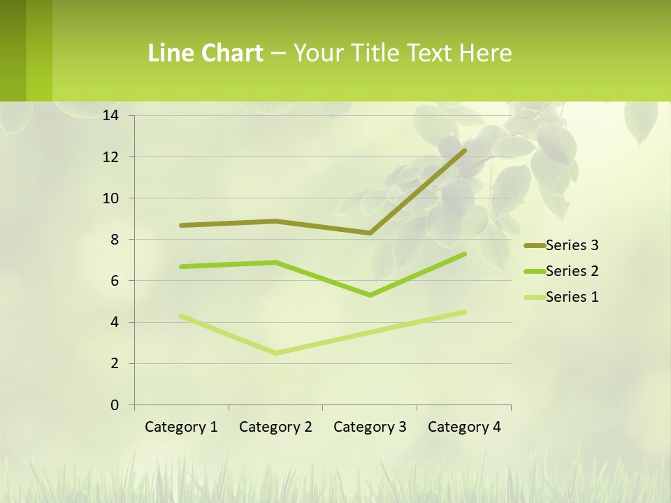 A Green Background With Leaves And Grass PowerPoint Template
