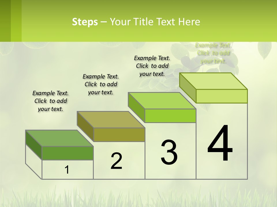 A Green Background With Leaves And Grass PowerPoint Template