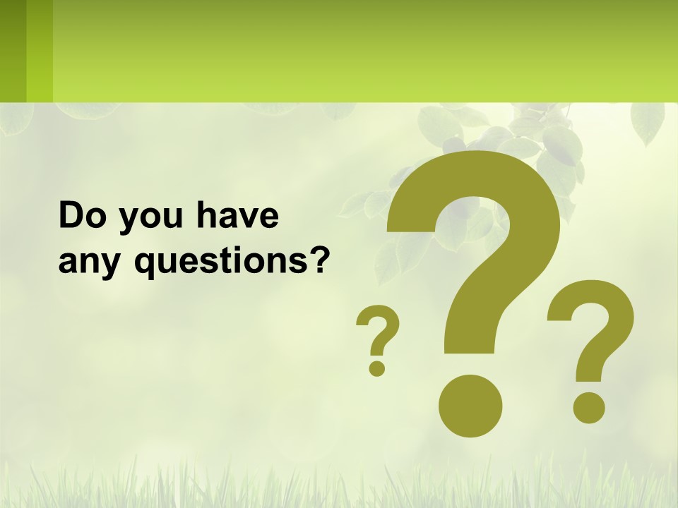 A Green Background With Leaves And Grass PowerPoint Template