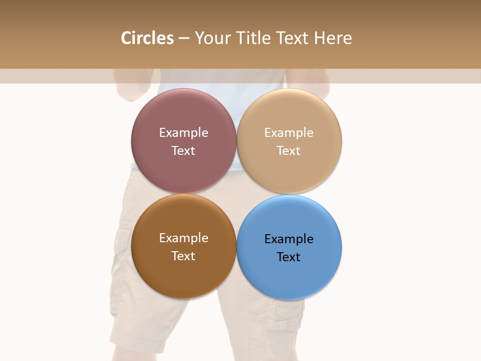 A Man In A Blue Shirt And Khaki Shorts Is Giving A Thumbs Up PowerPoint Template