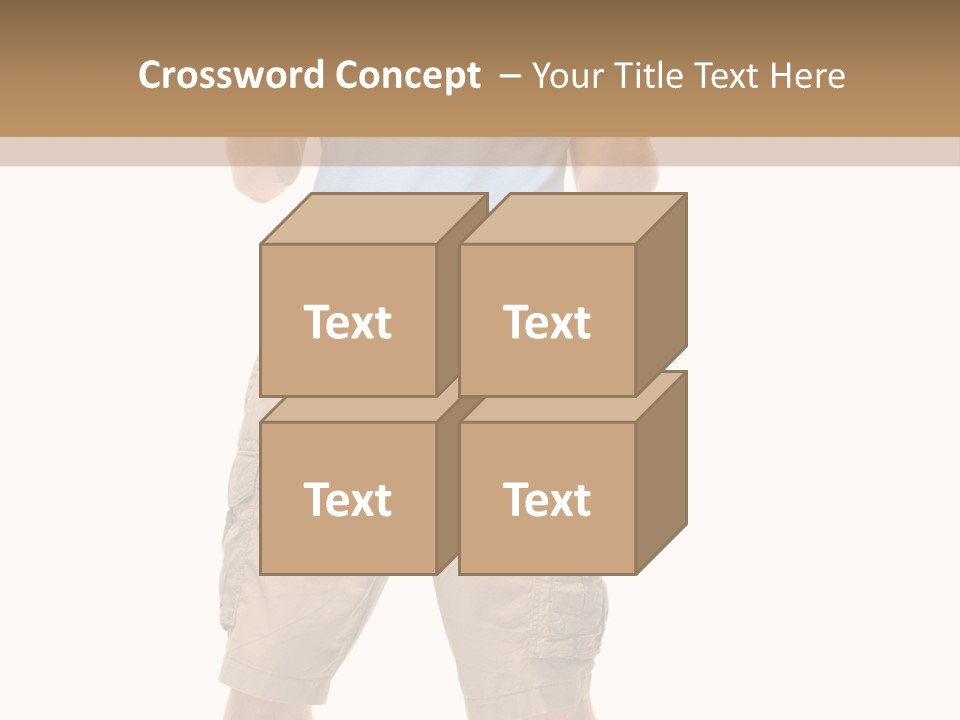 A Man In A Blue Shirt And Khaki Shorts Is Giving A Thumbs Up PowerPoint Template