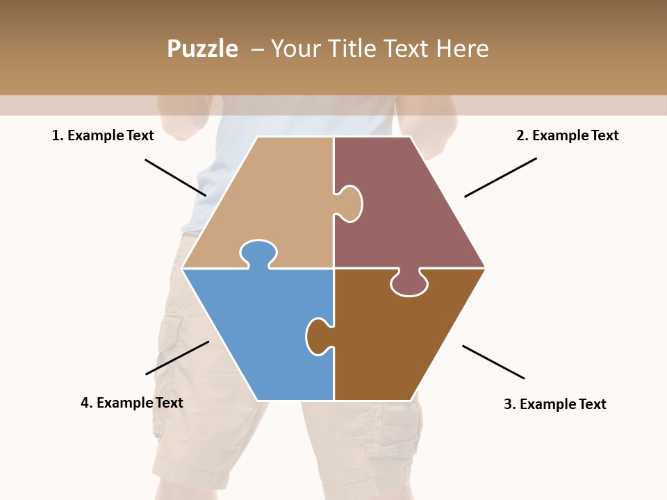 A Man In A Blue Shirt And Khaki Shorts Is Giving A Thumbs Up PowerPoint Template