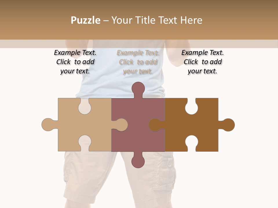 A Man In A Blue Shirt And Khaki Shorts Is Giving A Thumbs Up PowerPoint Template