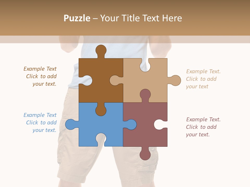 A Man In A Blue Shirt And Khaki Shorts Is Giving A Thumbs Up PowerPoint Template