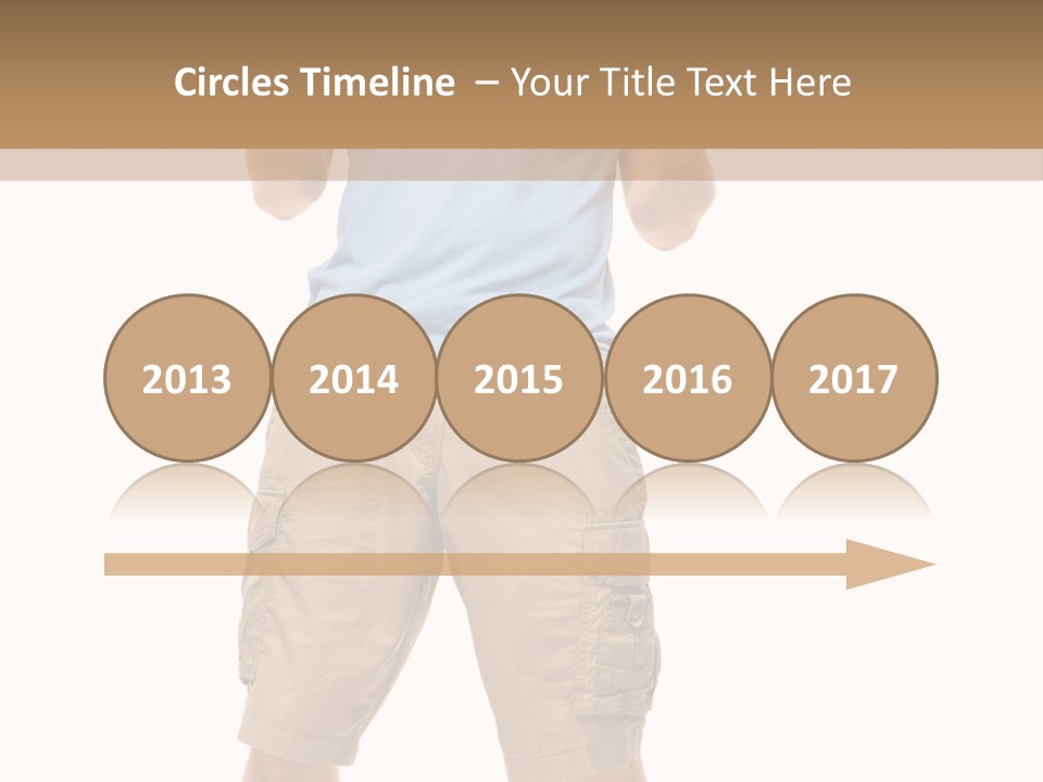 A Man In A Blue Shirt And Khaki Shorts Is Giving A Thumbs Up PowerPoint Template