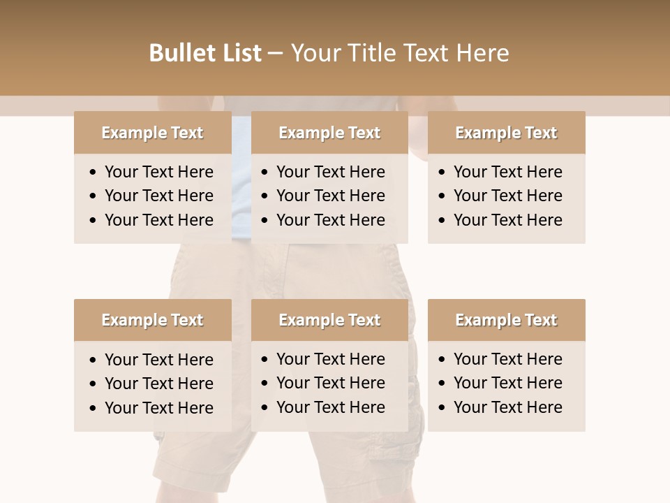 A Man In A Blue Shirt And Khaki Shorts Is Giving A Thumbs Up PowerPoint Template