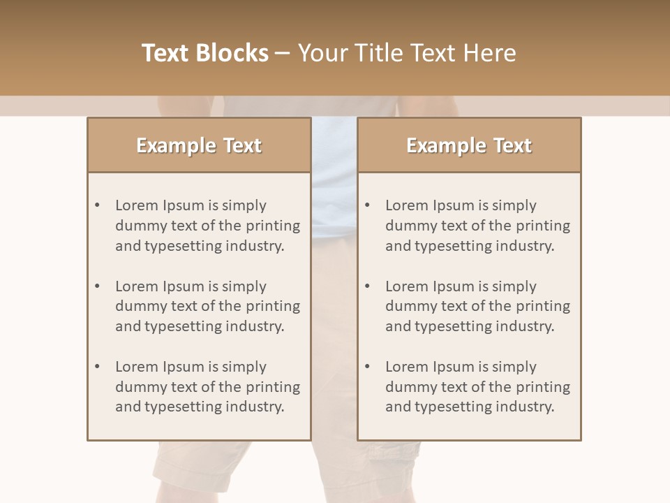 A Man In A Blue Shirt And Khaki Shorts Is Giving A Thumbs Up PowerPoint Template