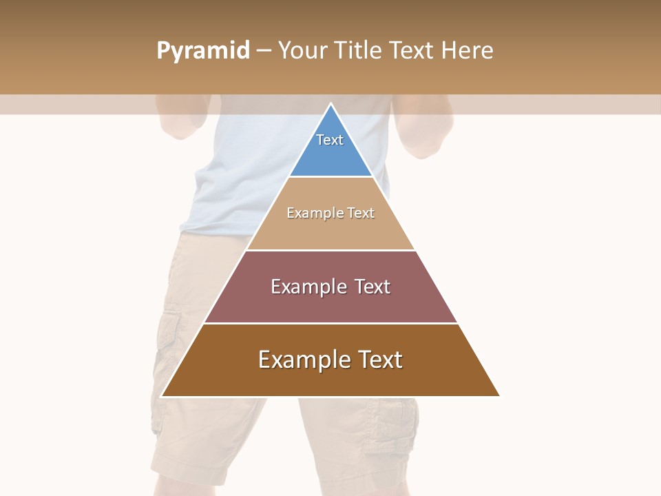 A Man In A Blue Shirt And Khaki Shorts Is Giving A Thumbs Up PowerPoint Template