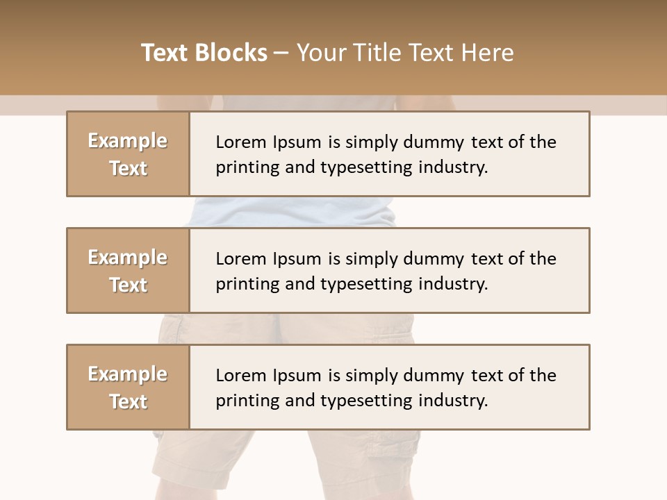 A Man In A Blue Shirt And Khaki Shorts Is Giving A Thumbs Up PowerPoint Template