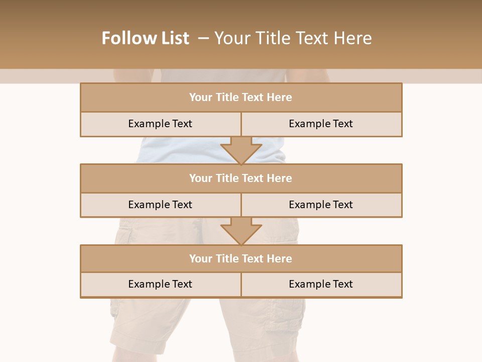 A Man In A Blue Shirt And Khaki Shorts Is Giving A Thumbs Up PowerPoint Template