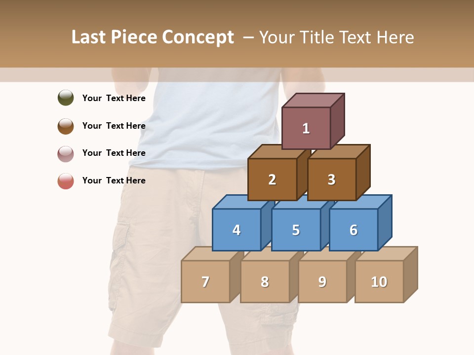 A Man In A Blue Shirt And Khaki Shorts Is Giving A Thumbs Up PowerPoint Template