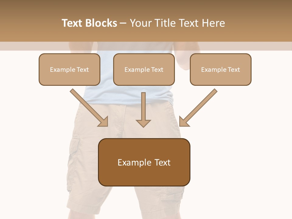 A Man In A Blue Shirt And Khaki Shorts Is Giving A Thumbs Up PowerPoint Template