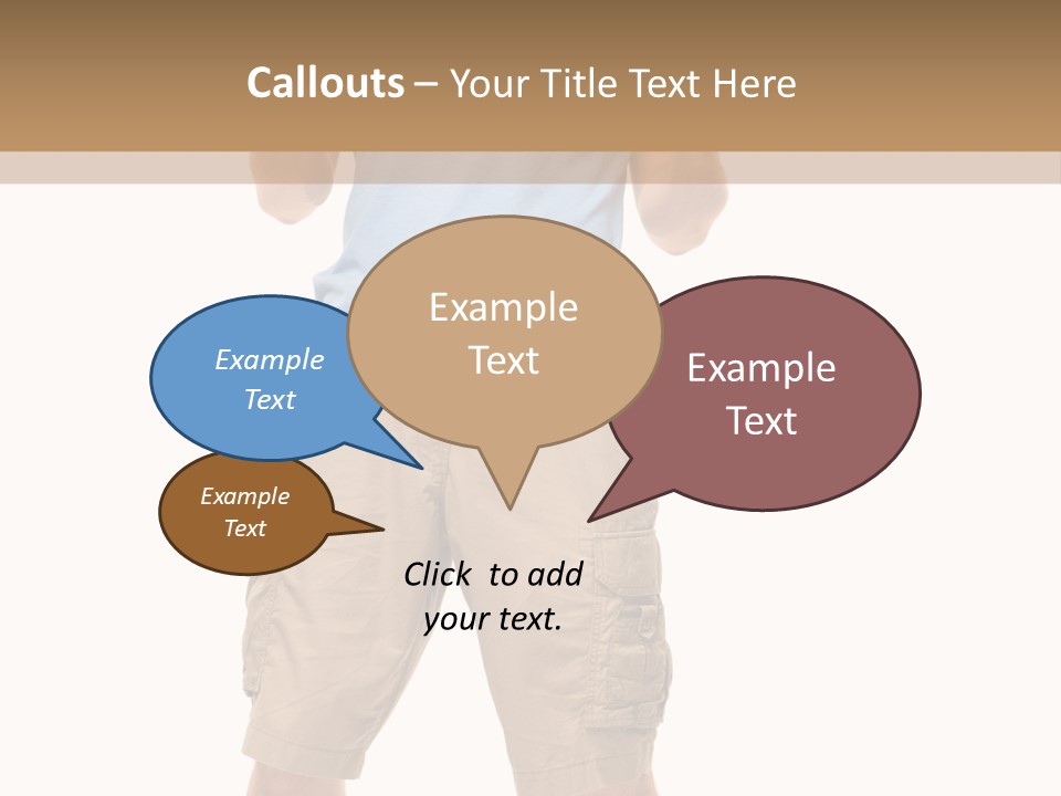 A Man In A Blue Shirt And Khaki Shorts Is Giving A Thumbs Up PowerPoint Template