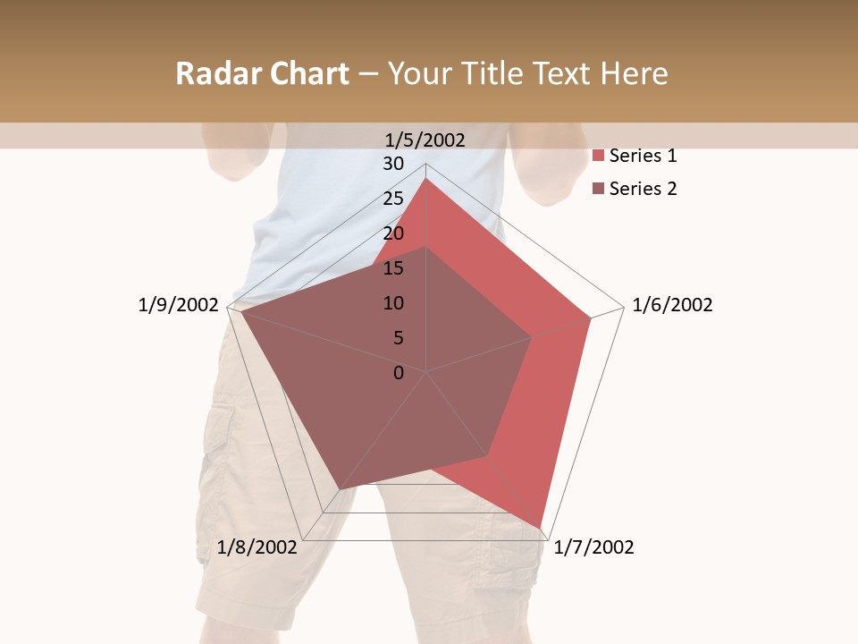 A Man In A Blue Shirt And Khaki Shorts Is Giving A Thumbs Up PowerPoint Template