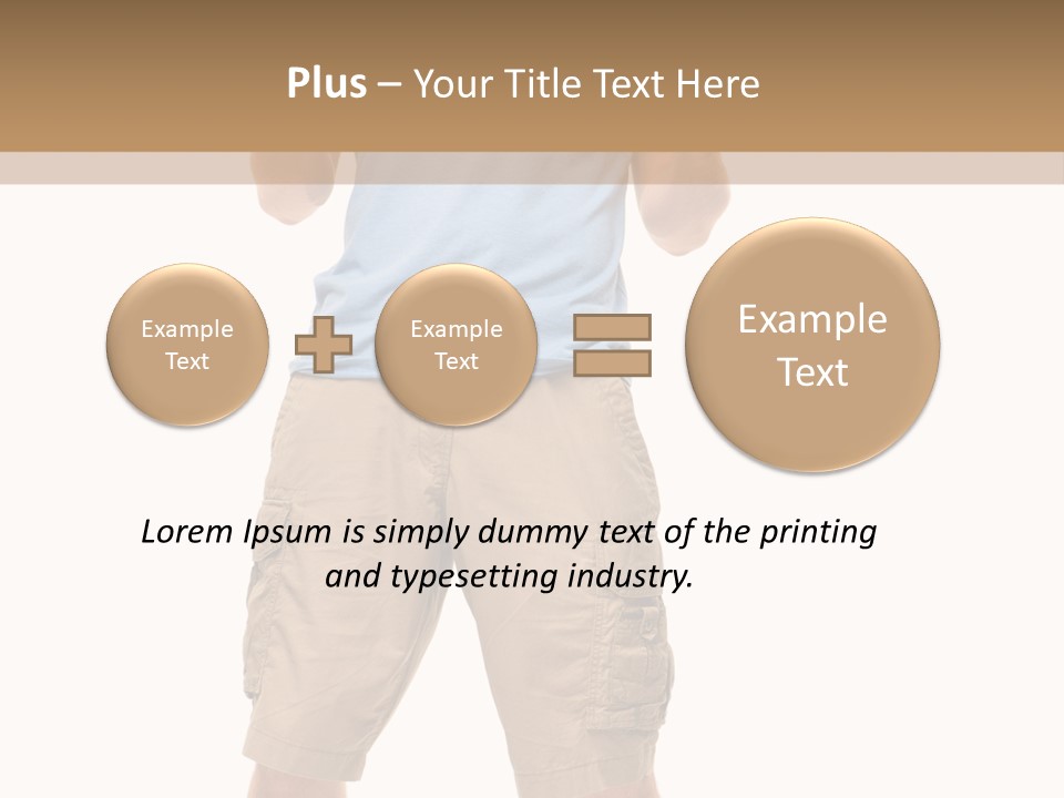 A Man In A Blue Shirt And Khaki Shorts Is Giving A Thumbs Up PowerPoint Template