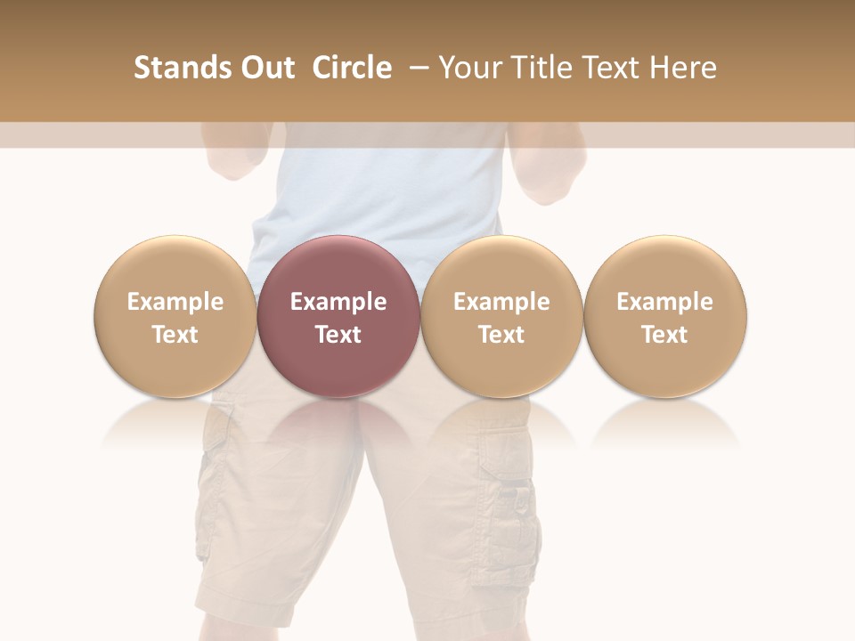 A Man In A Blue Shirt And Khaki Shorts Is Giving A Thumbs Up PowerPoint Template