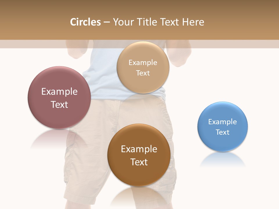 A Man In A Blue Shirt And Khaki Shorts Is Giving A Thumbs Up PowerPoint Template