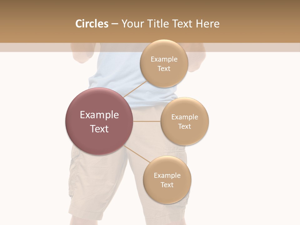 A Man In A Blue Shirt And Khaki Shorts Is Giving A Thumbs Up PowerPoint Template