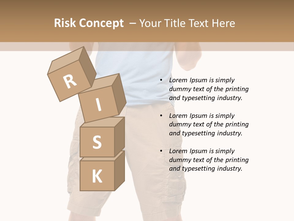 A Man In A Blue Shirt And Khaki Shorts Is Giving A Thumbs Up PowerPoint Template