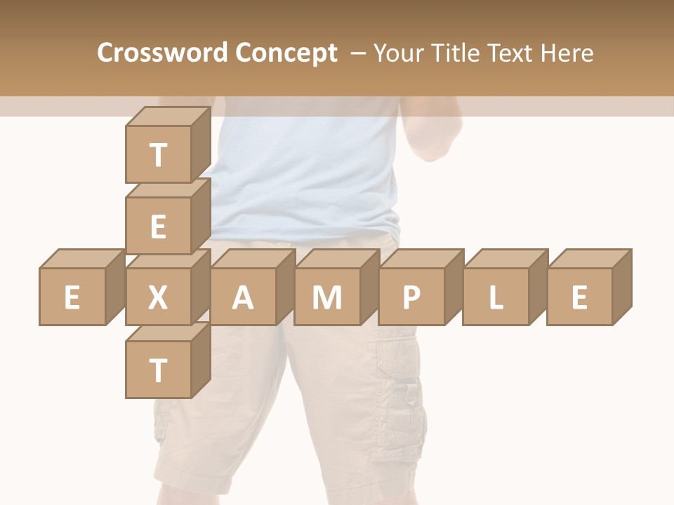 A Man In A Blue Shirt And Khaki Shorts Is Giving A Thumbs Up PowerPoint Template