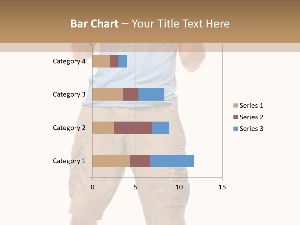 A Man In A Blue Shirt And Khaki Shorts Is Giving A Thumbs Up PowerPoint Template