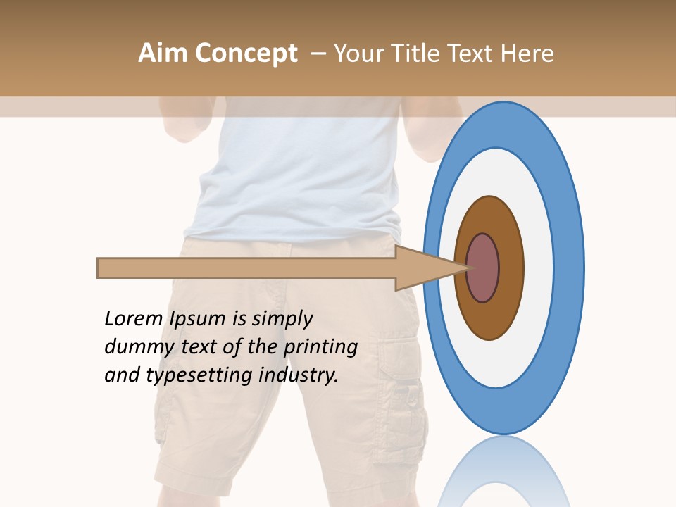 A Man In A Blue Shirt And Khaki Shorts Is Giving A Thumbs Up PowerPoint Template