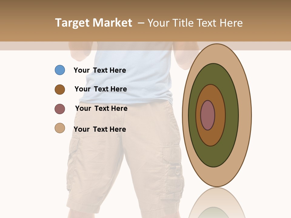 A Man In A Blue Shirt And Khaki Shorts Is Giving A Thumbs Up PowerPoint Template