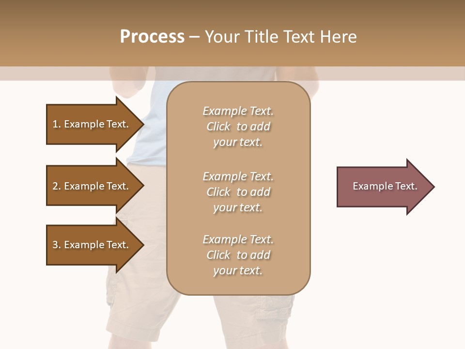 A Man In A Blue Shirt And Khaki Shorts Is Giving A Thumbs Up PowerPoint Template