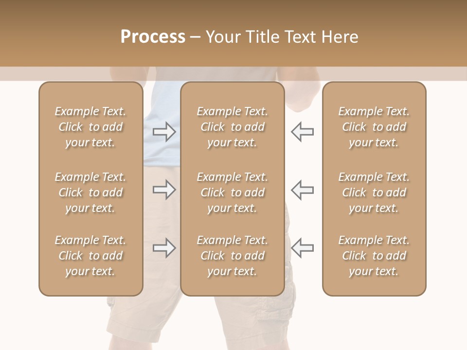 A Man In A Blue Shirt And Khaki Shorts Is Giving A Thumbs Up PowerPoint Template