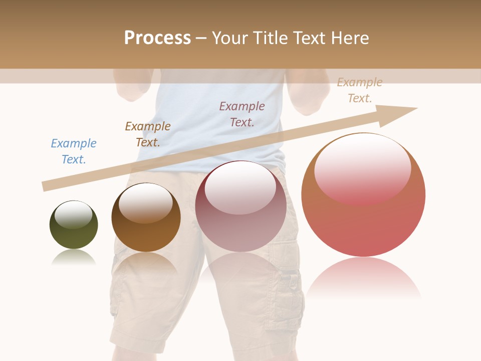 A Man In A Blue Shirt And Khaki Shorts Is Giving A Thumbs Up PowerPoint Template