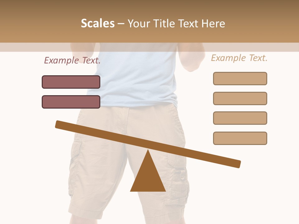 A Man In A Blue Shirt And Khaki Shorts Is Giving A Thumbs Up PowerPoint Template