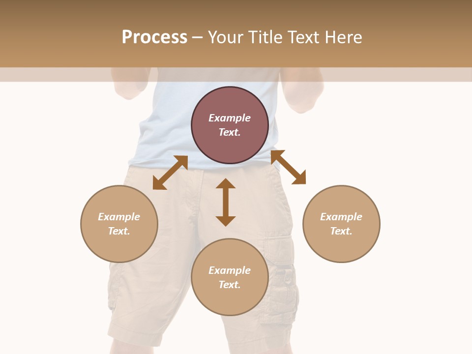 A Man In A Blue Shirt And Khaki Shorts Is Giving A Thumbs Up PowerPoint Template