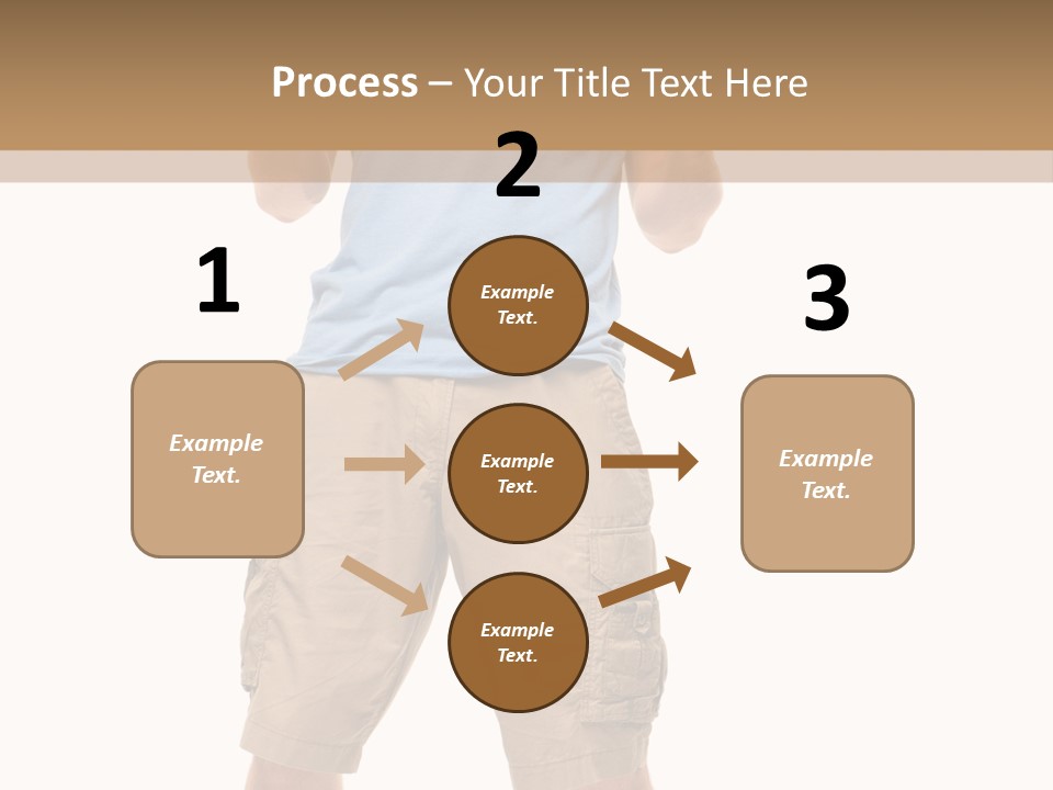 A Man In A Blue Shirt And Khaki Shorts Is Giving A Thumbs Up PowerPoint Template