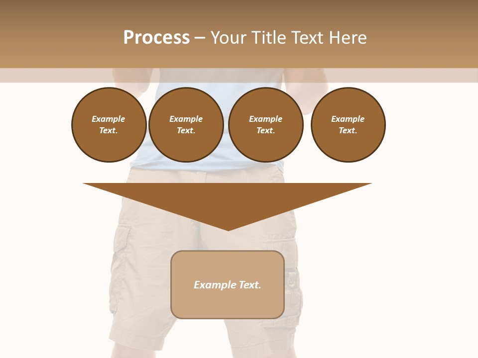 A Man In A Blue Shirt And Khaki Shorts Is Giving A Thumbs Up PowerPoint Template