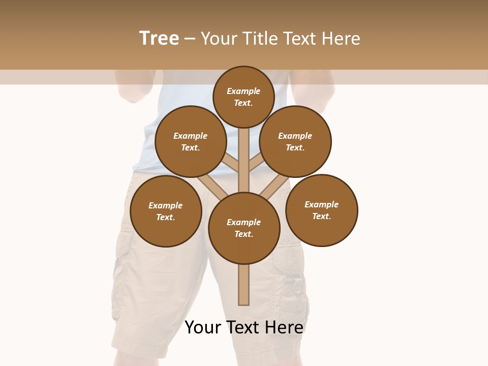 A Man In A Blue Shirt And Khaki Shorts Is Giving A Thumbs Up PowerPoint Template