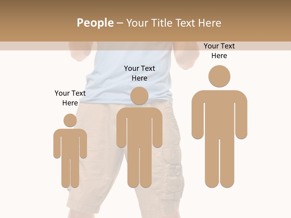 A Man In A Blue Shirt And Khaki Shorts Is Giving A Thumbs Up PowerPoint Template