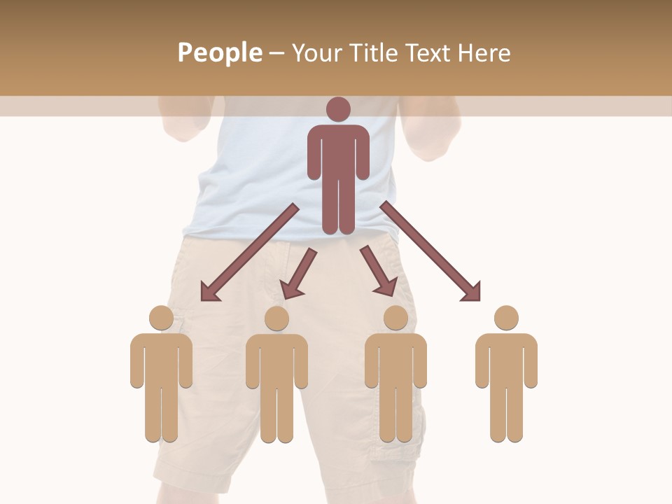 A Man In A Blue Shirt And Khaki Shorts Is Giving A Thumbs Up PowerPoint Template