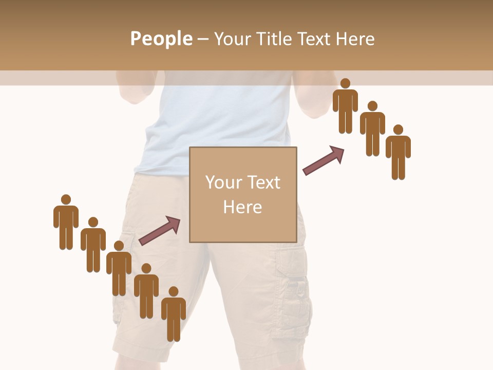 A Man In A Blue Shirt And Khaki Shorts Is Giving A Thumbs Up PowerPoint Template