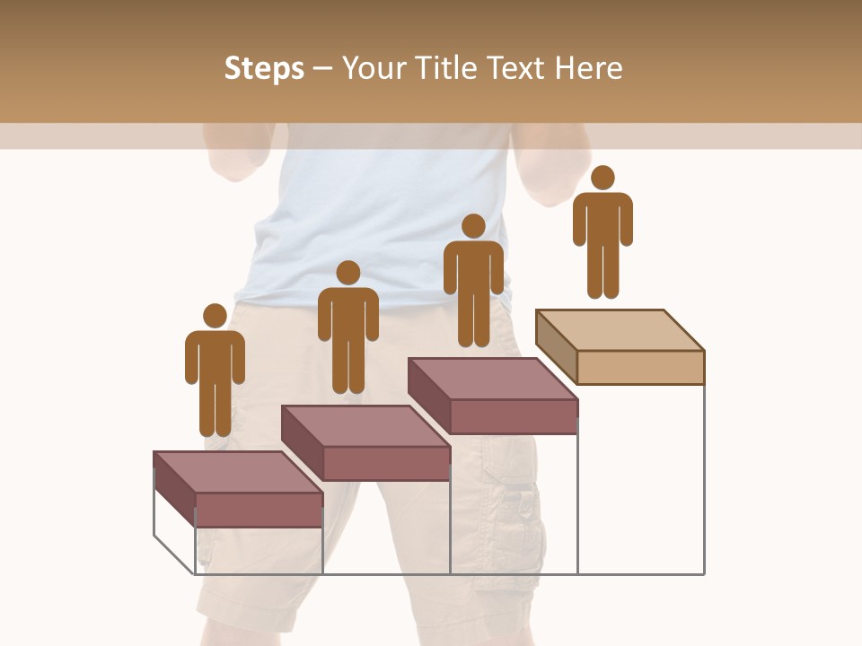 A Man In A Blue Shirt And Khaki Shorts Is Giving A Thumbs Up PowerPoint Template