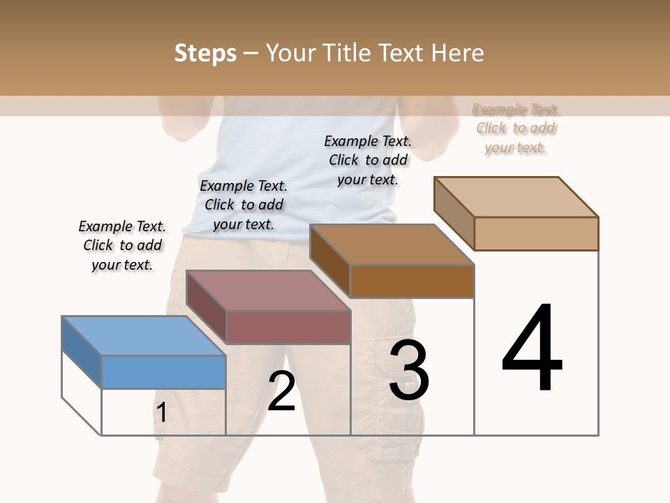 A Man In A Blue Shirt And Khaki Shorts Is Giving A Thumbs Up PowerPoint Template