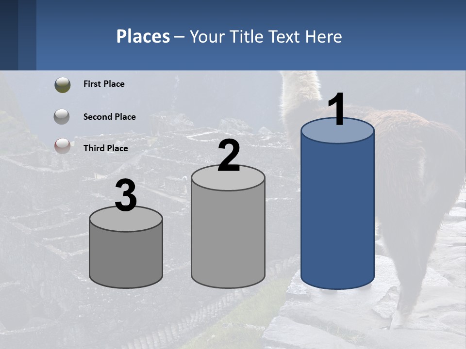 A Llama Standing On Top Of A Mountain PowerPoint Template