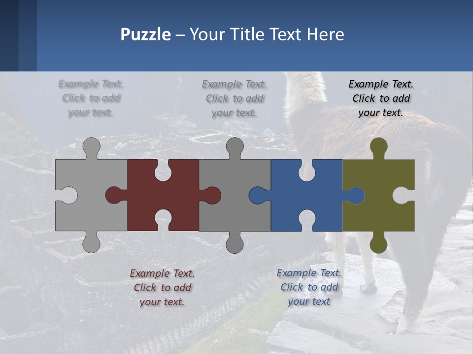 A Llama Standing On Top Of A Mountain PowerPoint Template