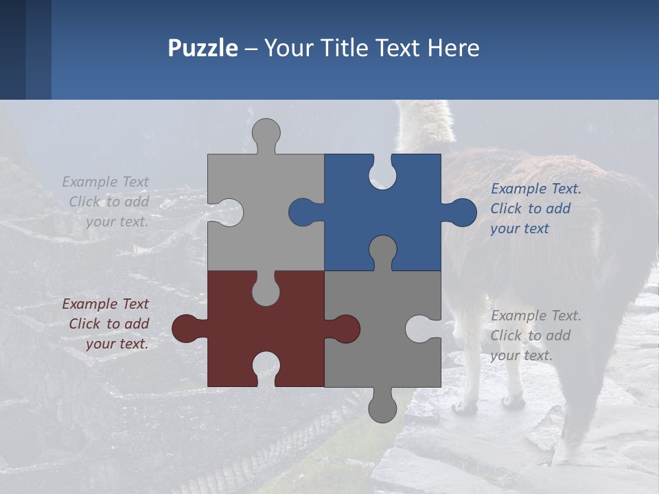 A Llama Standing On Top Of A Mountain PowerPoint Template