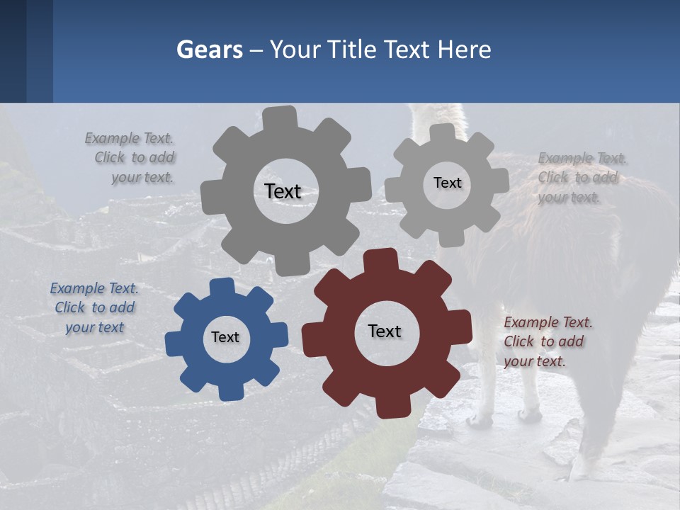 A Llama Standing On Top Of A Mountain PowerPoint Template