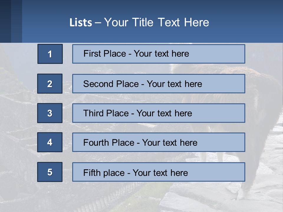 A Llama Standing On Top Of A Mountain PowerPoint Template
